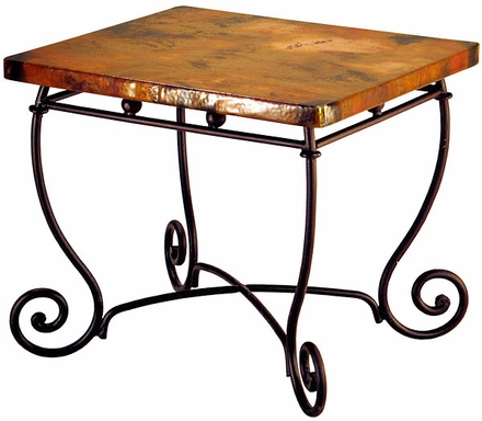 Bola Iron Base End Table with Copper Top