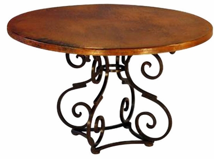 Broken -S- Dining Table Base Copper Top