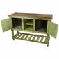 Bujanda Painted Wood TV Console with 2 Doors - Green
