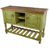 Bujanda Painted Wood TV Console with 2 Doors - Green