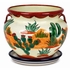 Cactus Scene Talavera Handled Flower Pot