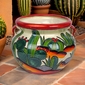 Cactus Scene Talavera Handled Flower Pot