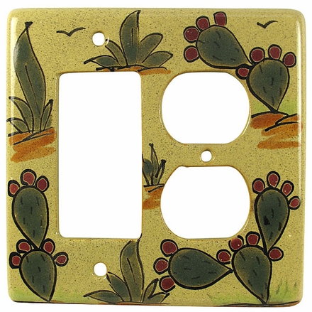 Cactus Talavera Ceramic Rocker & Outlet Cover
