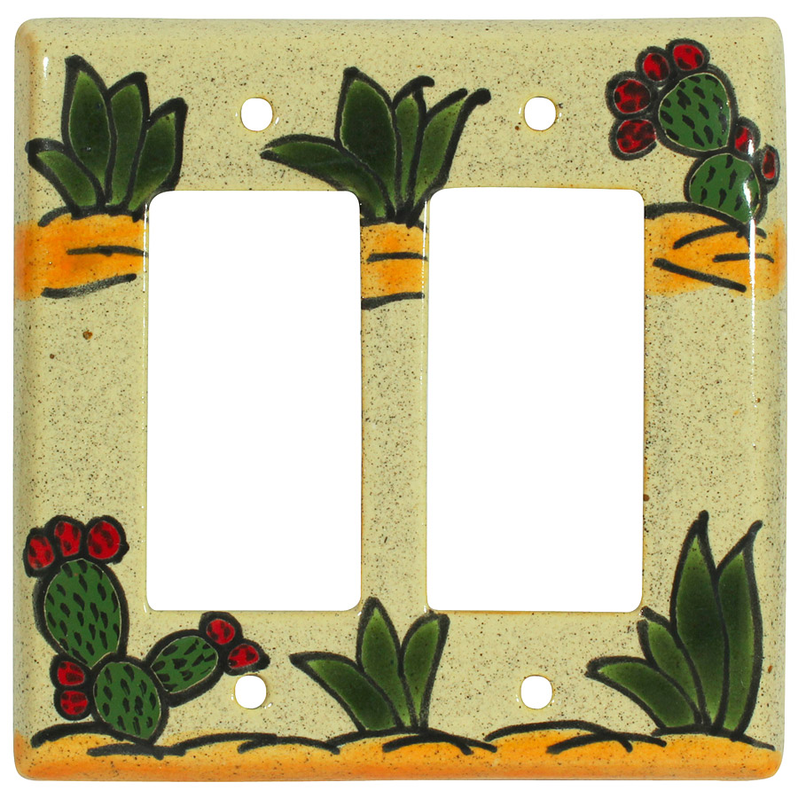 Cactus Talavera Double Rocker Switch Cover