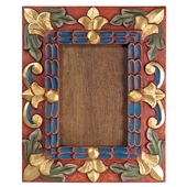 Carved and Painted Wooden Picture Frame - For 5 x 7