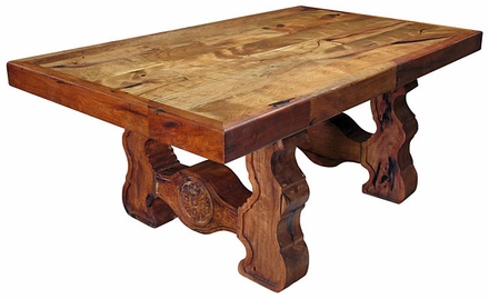 Carved Leg Mexicana Dining Table - Mesquite