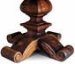 Carved Mesquite Dining Table with Scroll Base - Round 60
