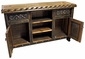 Carved Swan Ox Yoke TV Console - Black