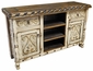 Carved Swan Rustic TV Console - White