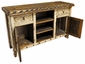 Carved Swan Rustic TV Console - White