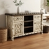 Carved Swan Rustic TV Console - White