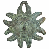 Cast Bronze Mexican Sun Wall Decoration 4" Dia.