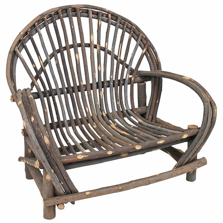 Child Size Rustic Twig Loveseat - With Bark