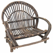 Child Size Rustic Twig Loveseat - With Bark