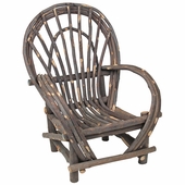 Child Size Twig Armchair - With Bark