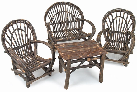 Child Size Twig Furniture 4-Piece Patio Set