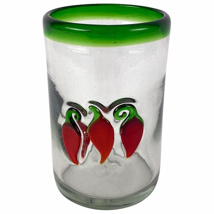 Chili Pepper Highball Glass - Set of 4 - Mexican Glassware