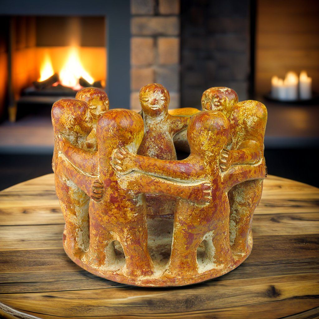Circle of Friends Candle Holder - Pre-Columbian Dancers