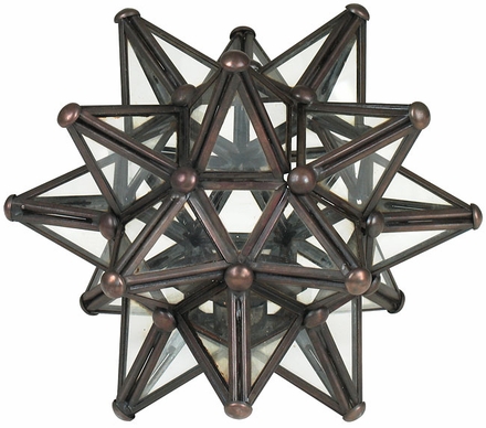 Clear Glass Moravian Star Candleholder