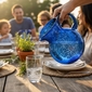 Cobalt Blue Bubble Glass Pitcher
