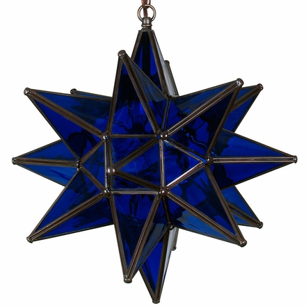 Cobalt Blue Glass Star Light