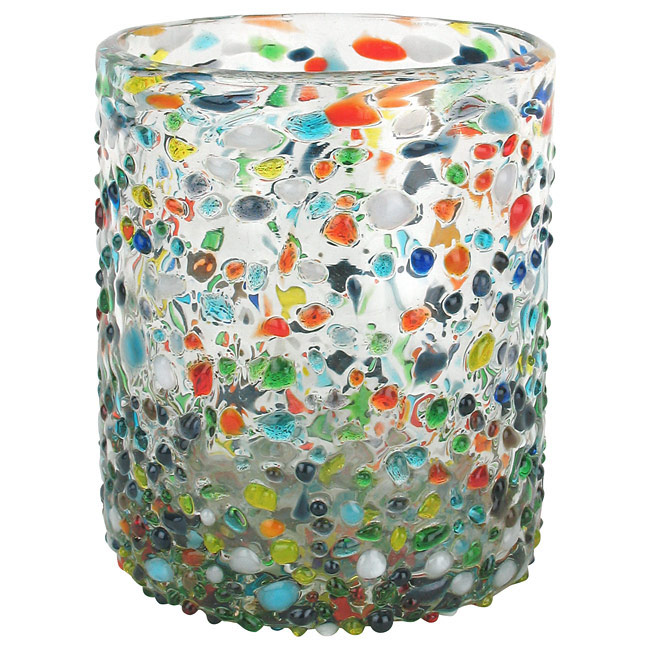 MexHandcraft Confetti Rocks 16 Oz Stemless Wine Glasses (set Of 6), Recycled Glass - View #9