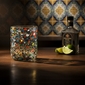 Confetti Pebbled Mexican Rocks Glass  - Set of 4