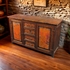 Copper and Old Wood Rustic Buffet - 2 Doors and 4 Drawers