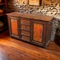 Copper and Old Wood Rustic Buffet - 2 Doors and 4 Drawers