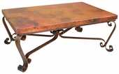 Copper Coffee Table with Scrolled Legs