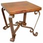 Copper End Table with Scrolled Legs