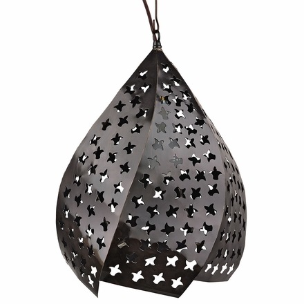 Copper Punched & Twisted Hanging Light