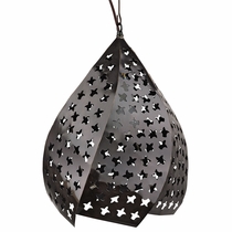 Copper Punched & Twisted Hanging Light