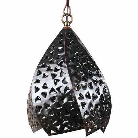 Copper Punched & Twisted Hanging Light