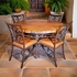 Copper Top and Iron Base Dining Table with 4 Padded Chairs