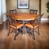 Copper Top and Iron Base Dining Table with 4 Padded Chairs