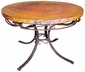 Copper Top and Iron Base Dining Table with 4 Padded Chairs