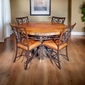 Copper Top and Iron Base Dining Table with 4 Padded Chairs