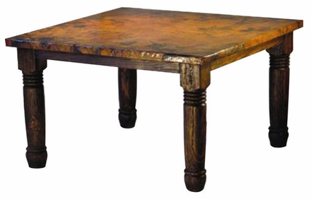 Copper Top Counter Height Farmhouse Dining Table