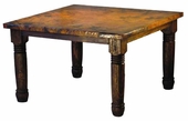 Copper Top Counter Height Farmhouse Dining Table