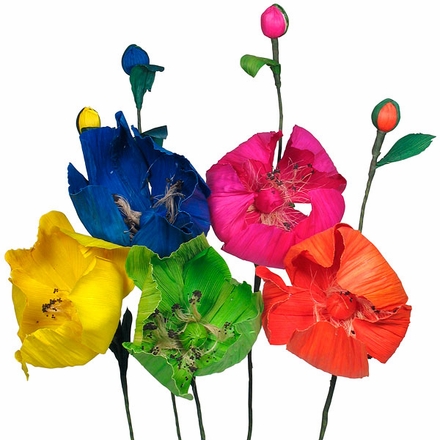 Corn Husk Poppies - Bouquet of 6