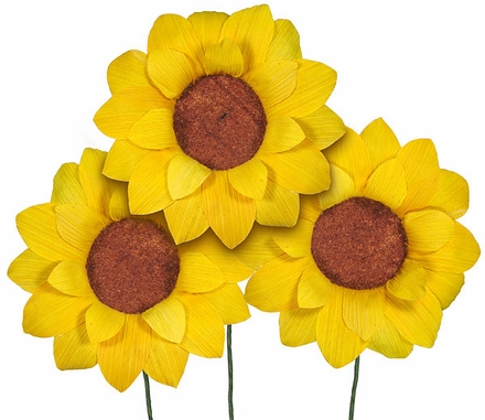 Corn Husk Sunflower - Bouquet of 6