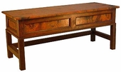 Country Foot of Bed Bench with Copper Lift Top