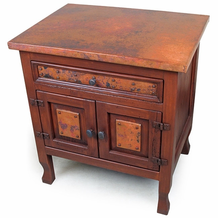 Country Nightstand with Copper
