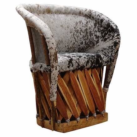 Cowhide Traditional Barrel Chair - Cushioned