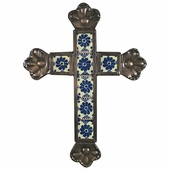 Crown Tip Tin and Talavera Tile Cross