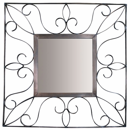 Curled Natural Tin Square Mirror