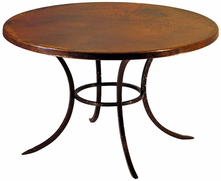 Curved Leg Copper Top Bistro or Dining Table