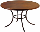 Curved Leg Copper Top Bistro or Dining Table