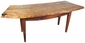 Curved Mesquite Desk Table with Turquoise